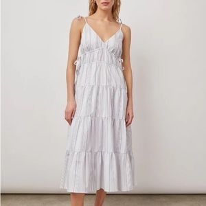Rails Tiered Tied-Shoulder Cotton Midi Dress